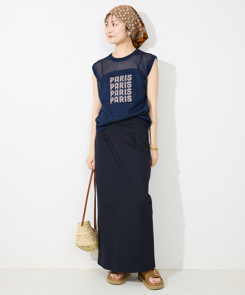 SLOBE IENA(スローブイエナ)の「《接触冷感》トリコットタイトスカート(スカート・レディース・ネイビー/オレンジ/グリーン・36/38)」の16枚目の写真