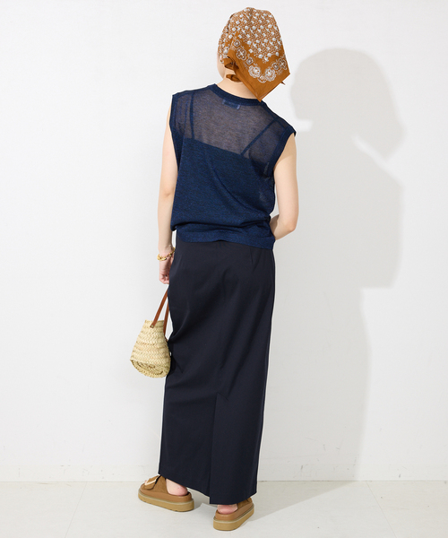 SLOBE IENA(スローブイエナ)の「《接触冷感》トリコットタイトスカート(スカート・レディース・ネイビー/オレンジ/グリーン・36/38)」の18枚目の写真