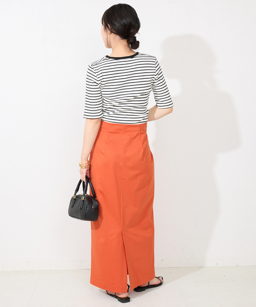 25SS SLOBE IENA 《接触冷感トリコットタイトスカートネイビー36 セール】《接触冷感》トリコットタイトスカート（スカート