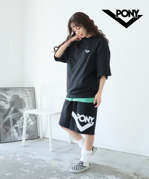 PONY（ポニー）の「PONY 半袖スウェットセットアップ（スウェット・レディース・杢グレー/ブラック/ブラウン・M/L/XL）」の11枚目の写真