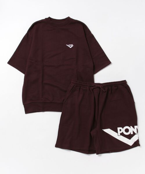 PONY（ポニー）の「PONY 半袖スウェットセットアップ（スウェット・レディース・杢グレー/ブラック/ブラウン・M/L/XL）」の3枚目の写真