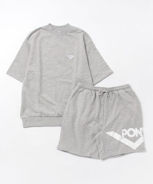 PONY（ポニー）の「PONY 半袖スウェットセットアップ（スウェット・レディース・杢グレー/ブラック/ブラウン・M/L/XL）」の7枚目の写真