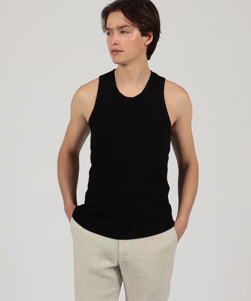 JAMES PERSE(ジェームスパース)の「MNL3633 コットンリブ タンクトップ MNL3633(Tシャツ/カットソー・メンズ・ブラック/ホワイト・0/1)」の9枚目の写真