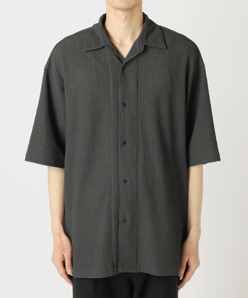 EDIFICE（エディフィス）の「ウェーブメッシュ ワイドシルエット 5分袖 オープンカラーシャツ（シャツ/ブラウス・メンズ・ホワイト/サックスブルー/ブラック/チャコールグレー・LARGE/MEDIUM/SMALL）」の13枚目の写真