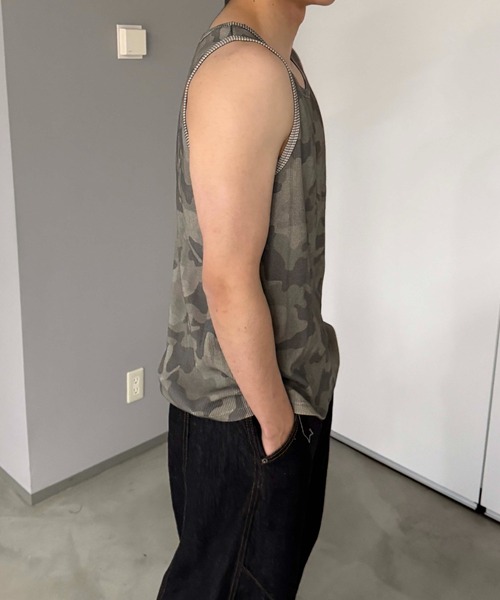 sedacle(セダクル)の「パック入りタンクトップ【2枚SET】(タンクトップ・メンズ・ブラック/カーキ・SMALL/MEDIUM/LARGE)」の6枚目の写真