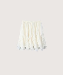 Asymmetry Flared Lace Skirt