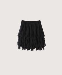 Asymmetry Flared Lace Skirt