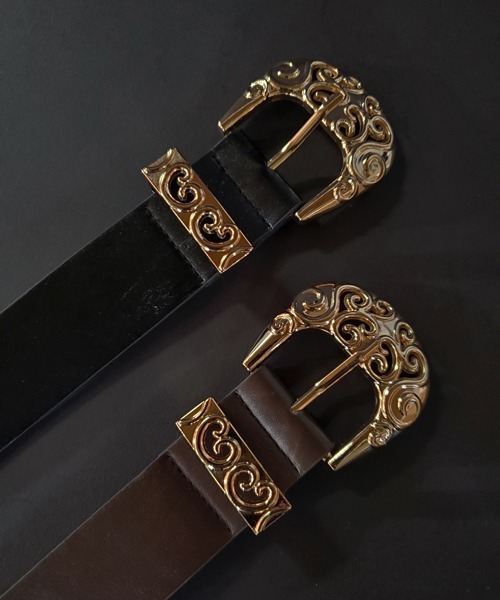お買得定価の6割引最高級リザードテジュベルト新品未使用16mmボルトンに合います MAISON BOINET＞gold square belt | AND ON JIONE STORE