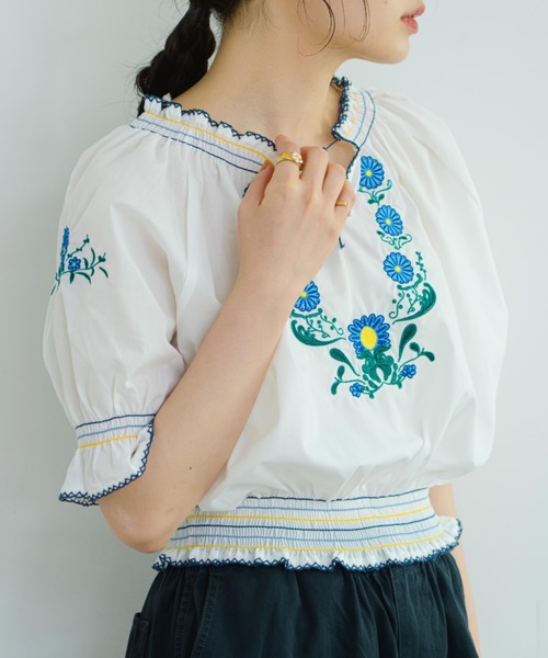 eLur（エラー）の「フラワー刺繍ブラウス（シャツ/ブラウス・レディース・レッド/ブルー・FREE）」の15枚目の写真