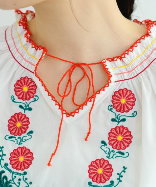 eLur】フラワー刺繍ブラウス（シャツ/ブラウス）｜eLur（エラー