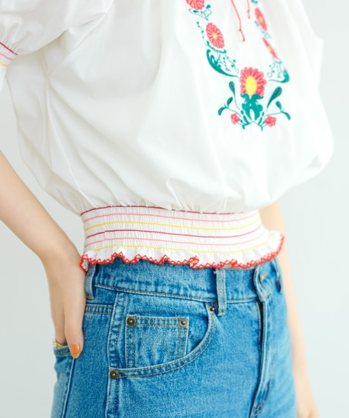 eLur】フラワー刺繍ブラウス（シャツ/ブラウス）｜eLur（エラー
