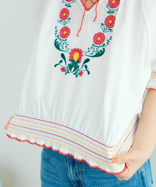 eLur】フラワー刺繍ブラウス（シャツ/ブラウス）｜eLur（エラー