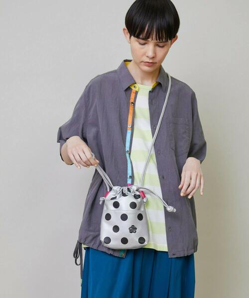 FRAPBOIS（フラボア）の「ドット巾着 サコッシュバッグ（ショルダーバッグ・レディース・シルバー/ブラック・FREE）」の10枚目の写真
