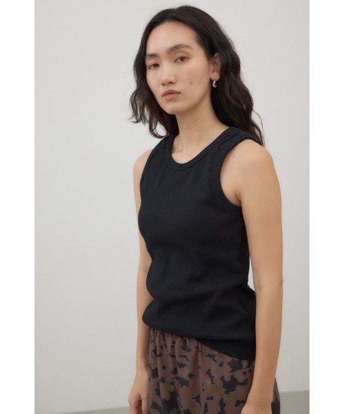 crie conforto(クリーコンフォルト)の「カップ付きアメスリタンク(タンクトップ・レディース・オフホワイト/ブラック・MEDIUM)」の9枚目の写真