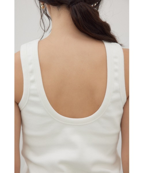 crie conforto(クリーコンフォルト)の「カップ付きアメスリタンク(タンクトップ・レディース・オフホワイト/ブラック・MEDIUM)」の20枚目の写真