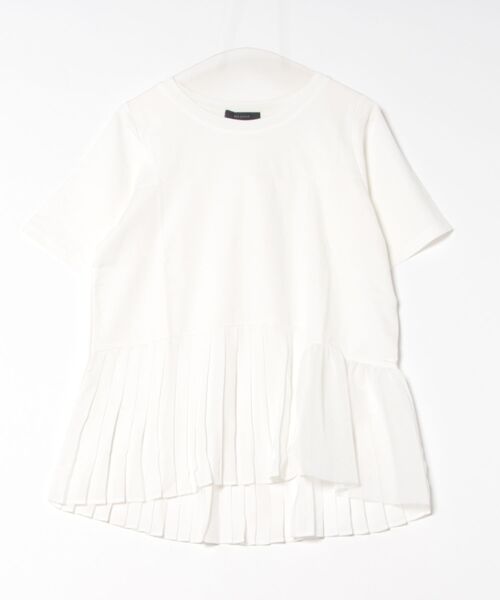 Bou Jeloud(ブージュルード)の「メッシュプリーツドッキングプルオーバー(Tシャツ/カットソー・レディース・オフホワイト/ブラック/カーキ/ブルー・FREE)」の2枚目の写真
