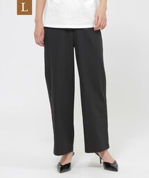 【L】【カタログ掲載品】【ウォッシャブル】コットン麻ブレンドストレッチワイドストレートパンツ