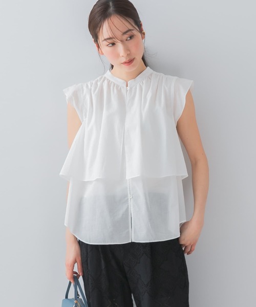 【URBAN　RESEARCH　ROSSO】F by ROSSO　コットンボイルレイヤードブラウス セール】F by ROSSO コットンボイルレイヤードブラウス（シャツ