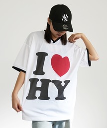 I LOVE ロゴ Vネック ゲーム Tシャツ