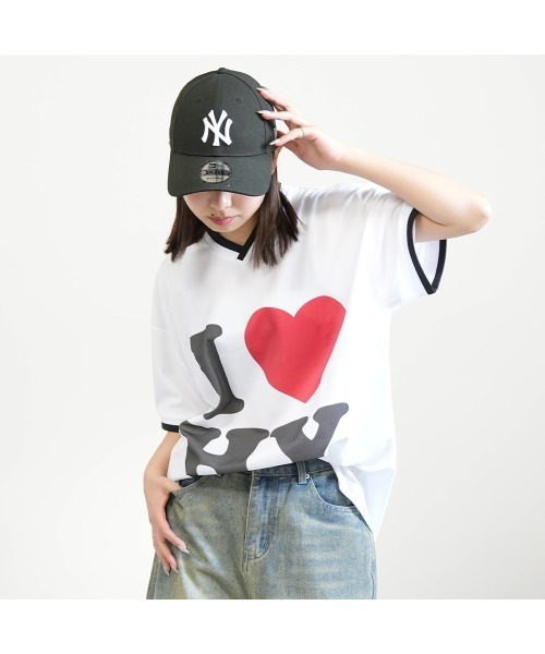 BASIS(ベイシス)の「I LOVE ロゴ Vネック ゲーム Tシャツ(Tシャツ/カットソー・レディース・ホワイト/ブラック・MEDIUM)」の16枚目の写真