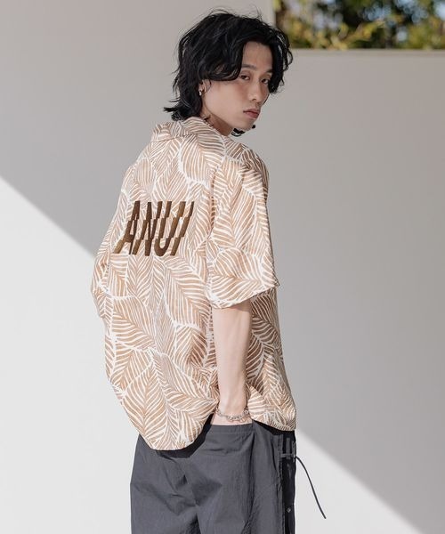 割引発見 UNISEX】リーフガラセットアップシャツ（シャツ/ブラウス 首輪・ハーネス・リード