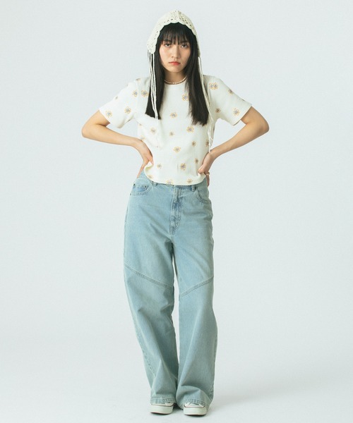 セール】FLOWER PRINT S/S TEE（Tシャツ/カットソー）｜ROSE BUD