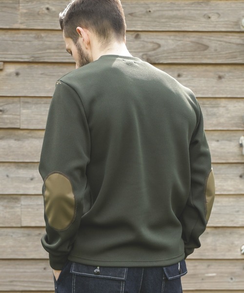 MR.OLIVE（ミスターオリーブ）の「AZE POLYESTER / ELBOW PATCH SHIRT（Tシャツ/カットソー・メンズ・ブラック/グリーン・MEDIUM/LARGE）」の9枚目の写真