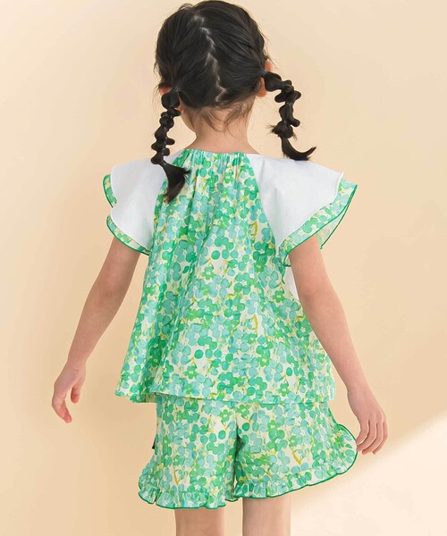 Noeil aime BeBe(ノイユエイムベベ)の「【お揃い】水彩花柄フレアTシャツ(80~130cm)(Tシャツ/カットソー・キッズ・オレンジ系その他/グリーン系その他・110cm/130cm/120cm)」の5枚目の写真