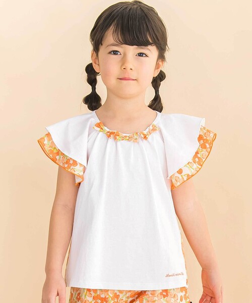 Noeil aime BeBe(ノイユエイムベベ)の「【お揃い】水彩花柄フレアTシャツ(80~130cm)(Tシャツ/カットソー・キッズ・オレンジ系その他/グリーン系その他・110cm/130cm/120cm)」の21枚目の写真