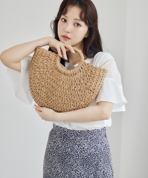 mysty woman（ミスティウーマン）の「ラウンドザツザイBAG　498590（かごバッグ・レディース・ブラウン/ナチュラル・FREE）」の21枚目の写真