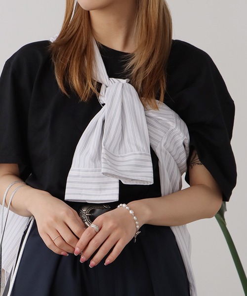 U.S. POLO ASSN.（ユーエスポロアッスン）の「U.S. POLO ASSN./ユーエスポロアッスン レギュラーカラーシャツ（シャツ/ブラウス・レディース・ブラック/サックスブルー/ブルー/ベージュ・M/L）」の15枚目の写真