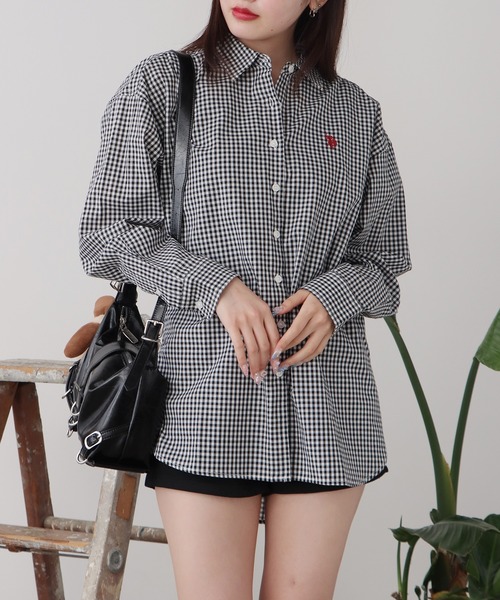 U.S. POLO ASSN.（ユーエスポロアッスン）の「U.S. POLO ASSN./ユーエスポロアッスン レギュラーカラーシャツ（シャツ/ブラウス・レディース・ブラック/サックスブルー/ブルー/ベージュ・M/L）」の6枚目の写真