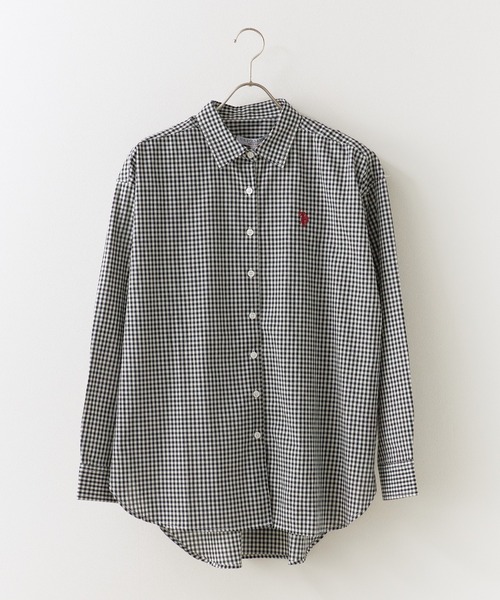 U.S. POLO ASSN.（ユーエスポロアッスン）の「U.S. POLO ASSN./ユーエスポロアッスン レギュラーカラーシャツ（シャツ/ブラウス・レディース・ブラック/サックスブルー/ブルー/ベージュ・M/L）」の5枚目の写真