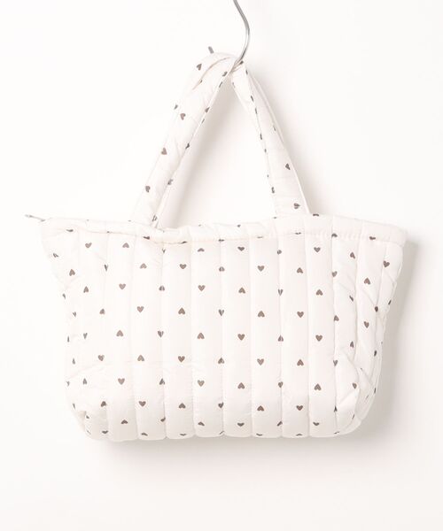 Mignonjour(ミニョンジュール)の「Mignonjour/ハート柄キルティングミニトートバッグ M2758(トートバッグ・レディース・ホワイト/ピンク・FREE)」の5枚目の写真