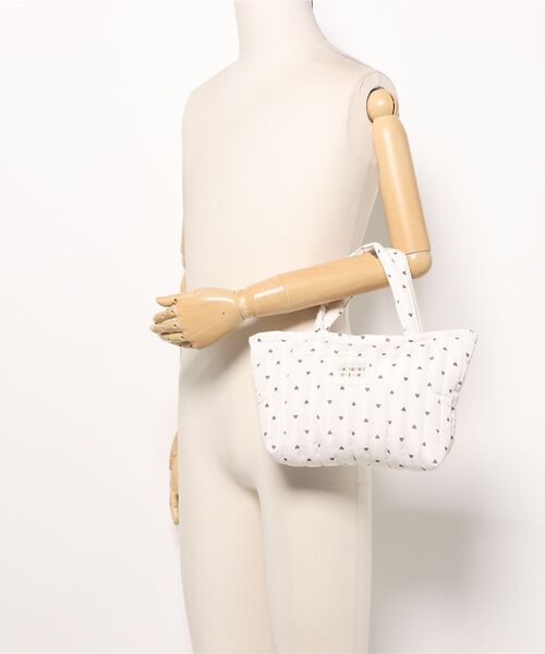 Mignonjour(ミニョンジュール)の「Mignonjour/ハート柄キルティングミニトートバッグ M2758(トートバッグ・レディース・ホワイト/ピンク・FREE)」の8枚目の写真