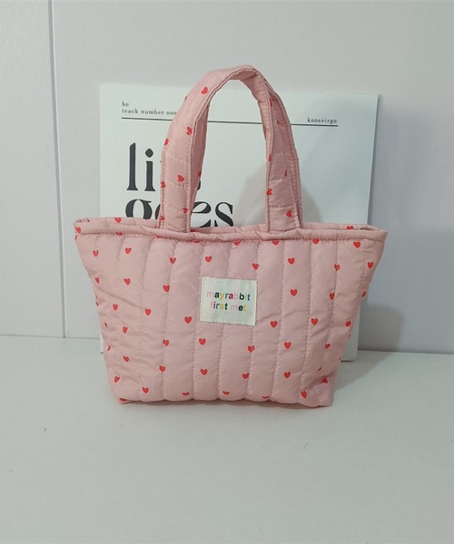 Mignonjour(ミニョンジュール)の「Mignonjour/ハート柄キルティングミニトートバッグ M2758(トートバッグ・レディース・ホワイト/ピンク・FREE)」の9枚目の写真