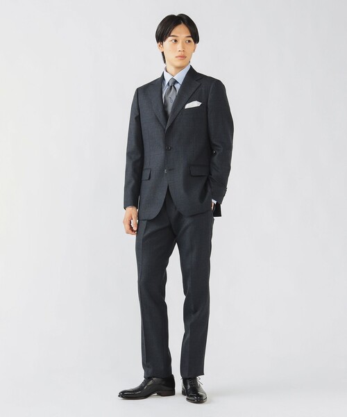 セール】グレンプレイド ネイビー スーツ（セットアイテム）（スーツ