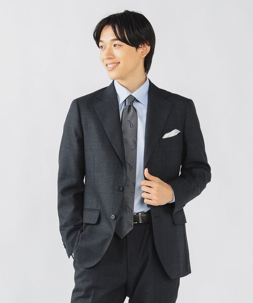 セール】グレンプレイド ネイビー スーツ（セットアイテム）（スーツ