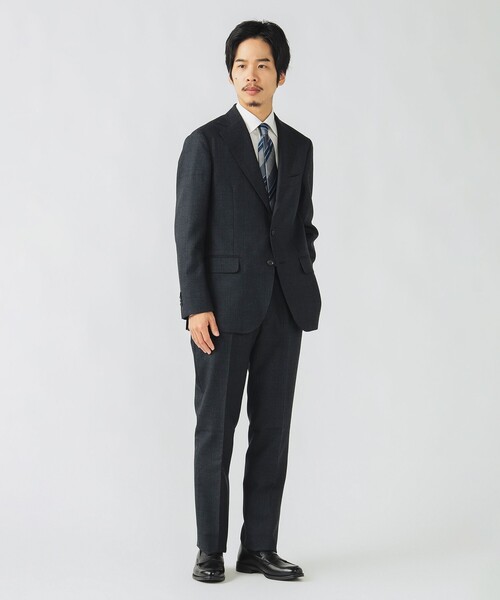 セール】グレンプレイド ネイビー スーツ（セットアイテム）（スーツ