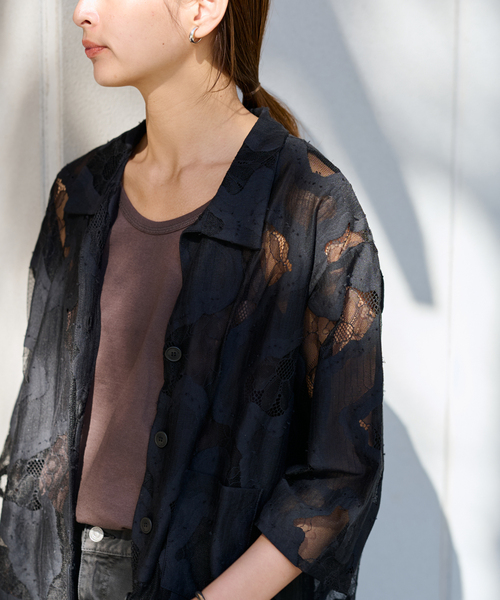 ≪追加≫ESTHE OVERSIZED SHEER LACE シャツ 2（シャツ/ブラウス