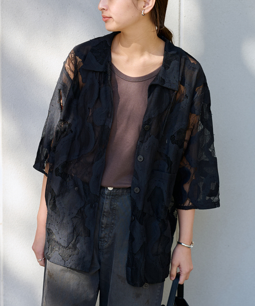 ≪追加≫ESTHE OVERSIZED SHEER LACE シャツ 2（シャツ/ブラウス