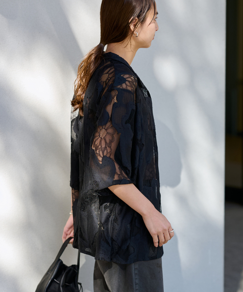 ESTHE OVERSIZED SHEER LACE シャツ　フレームワーク ESTHE OVERSIZED SHEER LACE シャツ(508110542) | フレーム