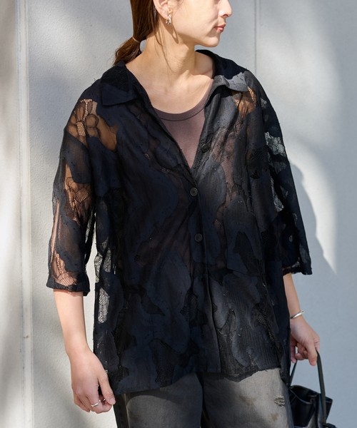 ≪追加≫ESTHE OVERSIZED SHEER LACE シャツ 2（シャツ/ブラウス