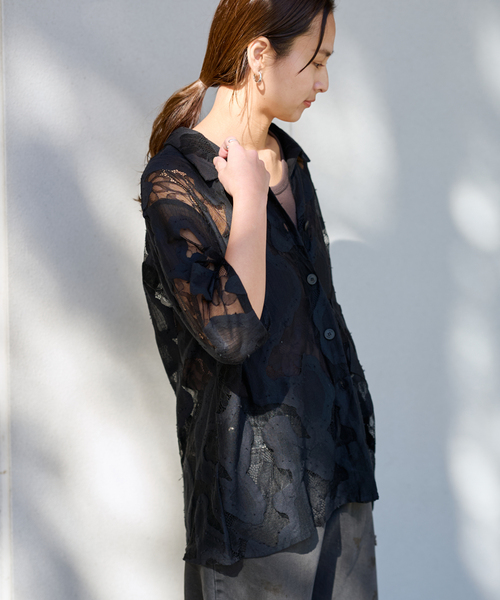 ≪追加≫ESTHE OVERSIZED SHEER LACE シャツ 2（シャツ/ブラウス