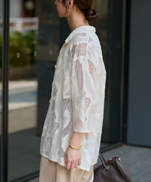 ≪追加≫ESTHE OVERSIZED SHEER LACE シャツ 2（シャツ/ブラウス