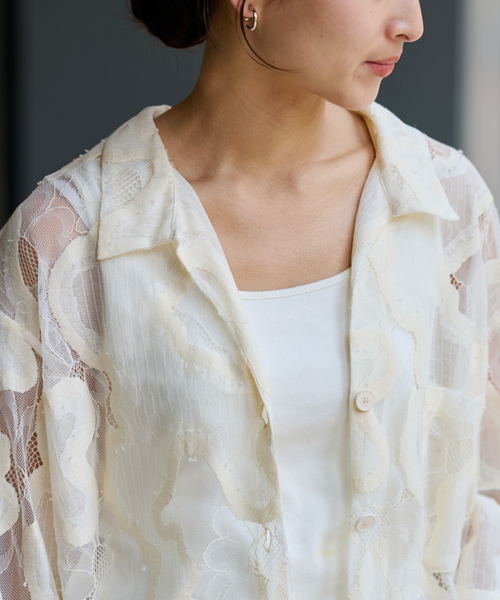 ≪追加≫ESTHE OVERSIZED SHEER LACE シャツ 2（シャツ/ブラウス