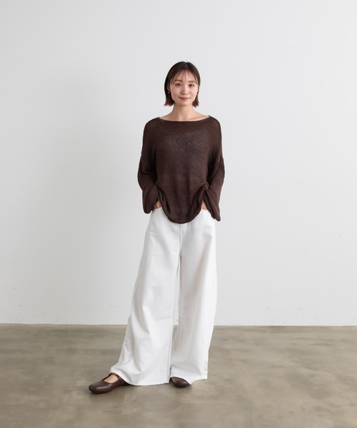 Lunea（ルネア）の「ライトデニムワイドパンツ（デニムパンツ・レディース・ブルー/ホワイト/ライトブルー・L/M/S）」の19枚目の写真