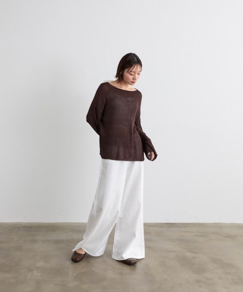 Lunea（ルネア）の「ライトデニムワイドパンツ（デニムパンツ・レディース・ブルー/ホワイト/ライトブルー・L/M/S）」の20枚目の写真