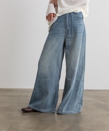 Lunea（ルネア）の「ライトデニムワイドパンツ（デニムパンツ）」