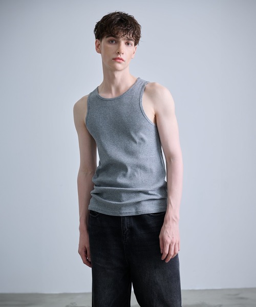 NUMBER (N)INE(ナンバーナイン)の「【NUMBER(N)INE/ナンバーナイン】2 PACK SET RIB TANK TOP /2枚セット/無地/シンプル/タンクトップ(タンクトップ・メンズ・グレー/ブラック/ホワイト・M/L/XL)」の9枚目の写真